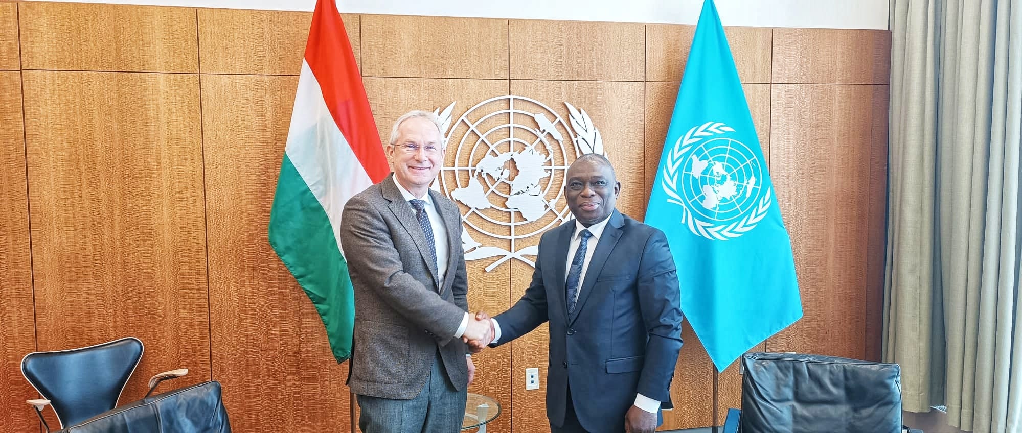 Siège de l’ONU: Le Ministre KOUADIO Konan Bertin rencontre le Président de l’Assemblée Générale de l’ONU à New York.